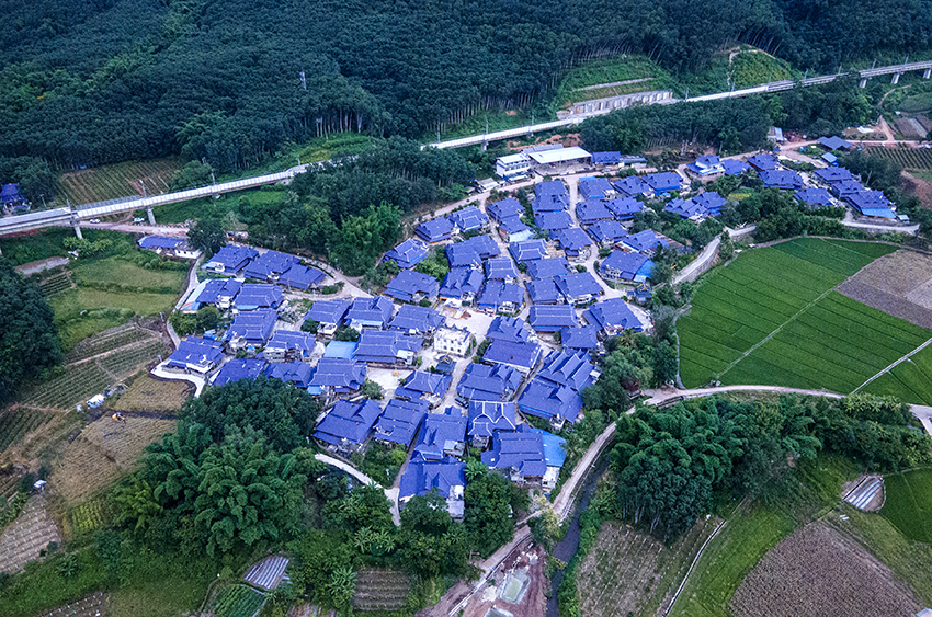 磨憨鎮(zhèn)曼莊村大龍哈小組現(xiàn)代化邊境幸福村新貌。人民網(wǎng)記者 符皓攝